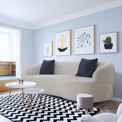 Canapé 3 places moderne incurvé en tissu rembourré de 86,61 pouces