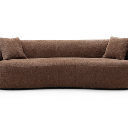 Canapé 3 places moderne incurvé en tissu rembourré de 86,61 pouces
