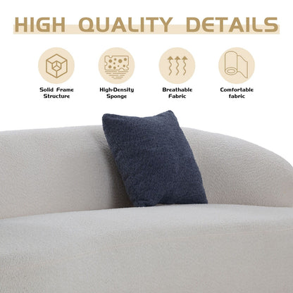 Canapé 3 places moderne incurvé en tissu rembourré de 86,61 pouces