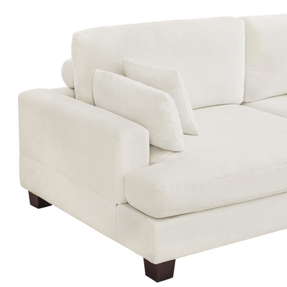 Canapé 3 places moderne de 87 pouces, rembourré, design chenille, pour le salon