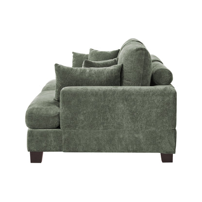 Canapé 3 places moderne de 87 pouces, rembourré, design chenille, pour le salon