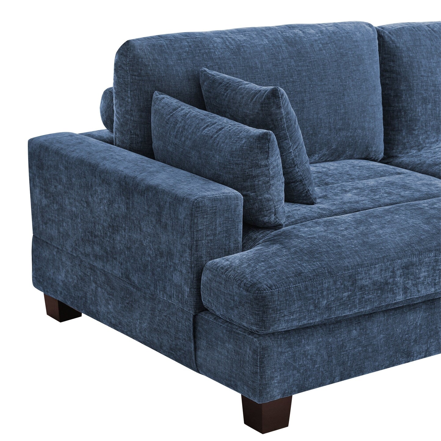 Canapé 3 places moderne de 87 pouces, rembourré, design chenille, pour le salon