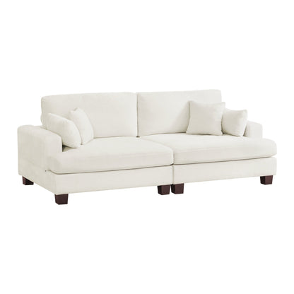 Canapé 3 places moderne de 87 pouces, rembourré, design chenille, pour le salon