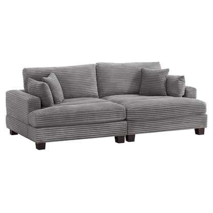 Canapé 3 places moderne de 87 pouces, rembourré, design chenille, pour le salon