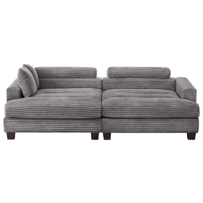 Canapé 3 places moderne de 87 pouces, rembourré, design chenille, pour le salon