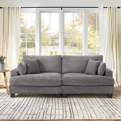 Canapé 3 places moderne de 87 pouces, rembourré, design chenille, pour le salon