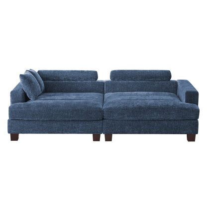 Canapé 3 places moderne de 87 pouces, rembourré, design chenille, pour le salon