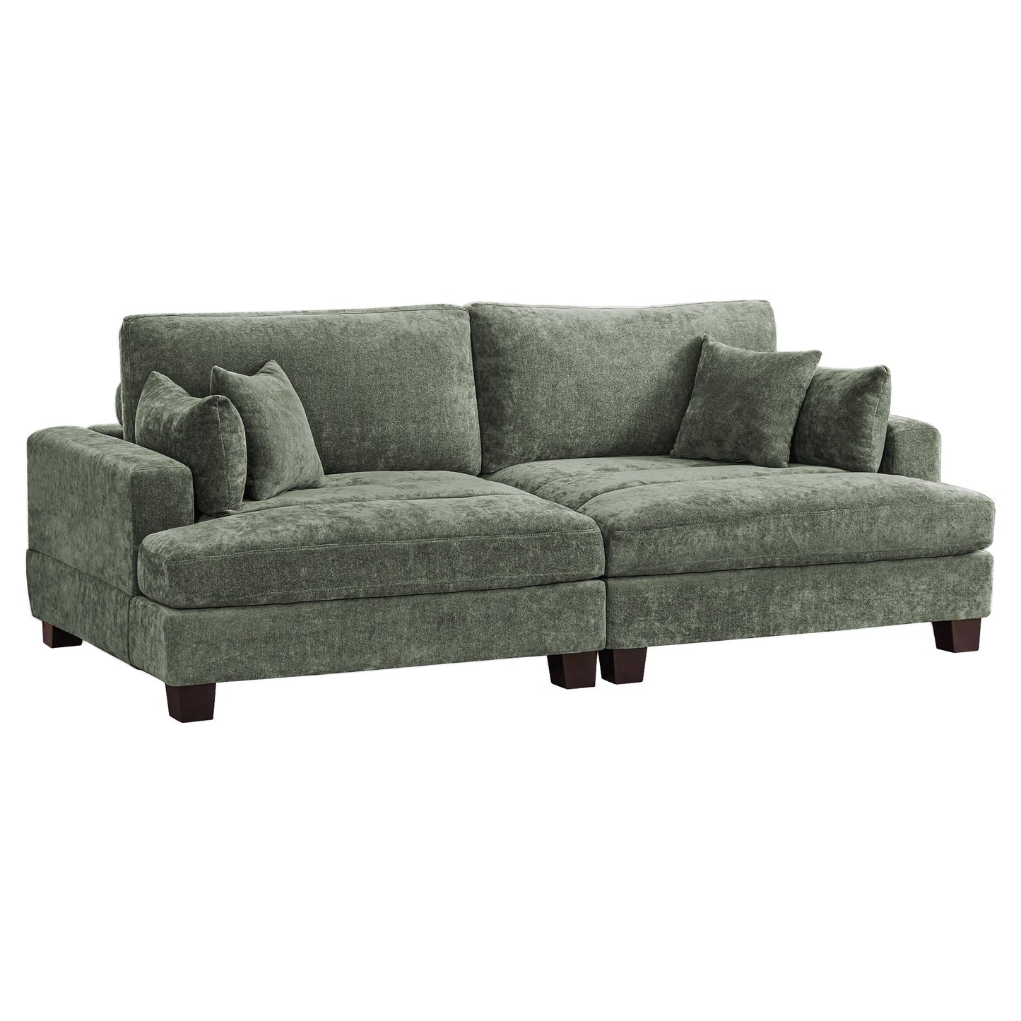 Canapé 3 places moderne de 87 pouces, rembourré, design chenille, pour le salon