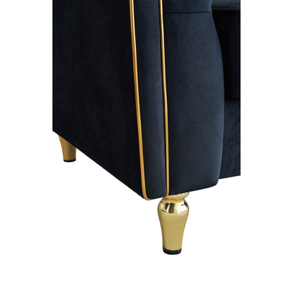 Canapé 3 places classique et moderne en velours côtelé 87.01 avec cadre en pin massif, 2 coussins inclus