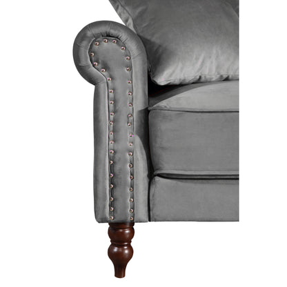 Canapé-lit convertible en velours de 87,8 po avec futon