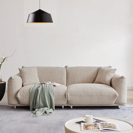 Canapé-causeuse surdimensionné de 87 po avec cadre en métal, 2 coussins et revêtement durable