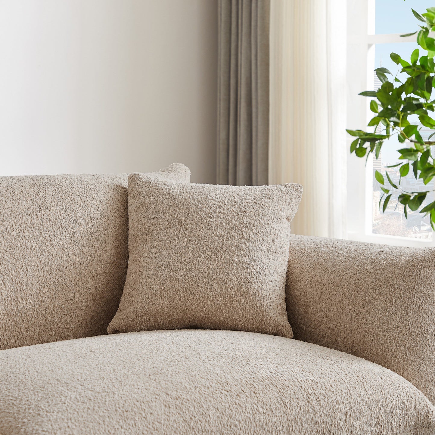 Canapé-causeuse surdimensionné de 87 po avec cadre en métal, 2 coussins et revêtement durable