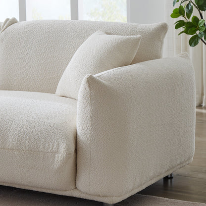 Canapé 3 places moderne en laine d'agneau de 87 pouces avec pieds en métal