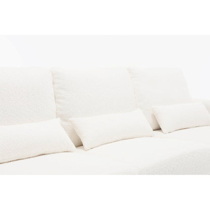 Canapé 3 places moderne en tissu de 88,4 po avec coussins de dossier amovibles et cadre en bois dur