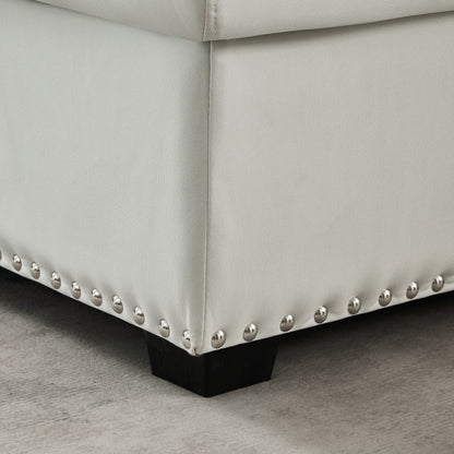 Canapé-lit convertible 3 places en microfibre de 88 pouces avec méridienne de rangement, lit gigogne et coussin en éponge de haute qualité