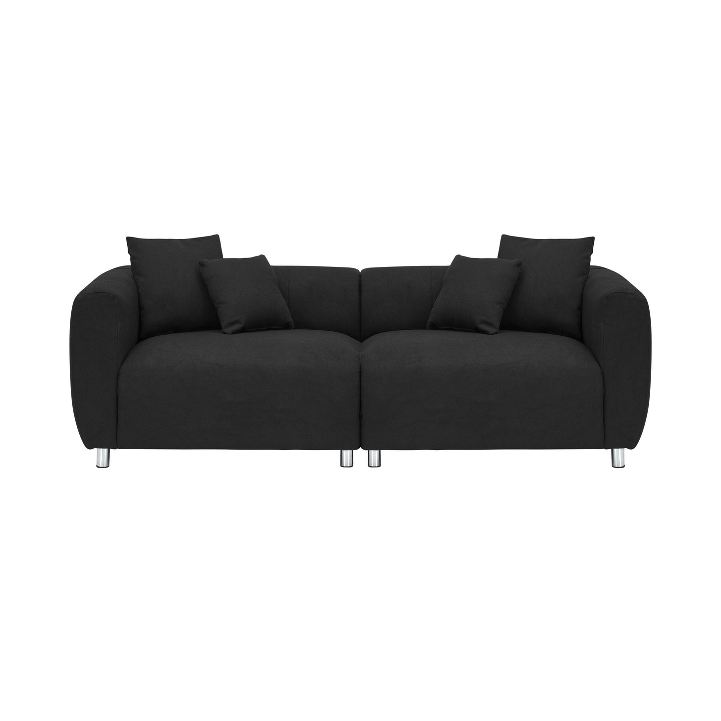 Canapé 3 places 89 - Canapé de salon moderne avec cadre en bois massif, pieds en métal et 4 coussins