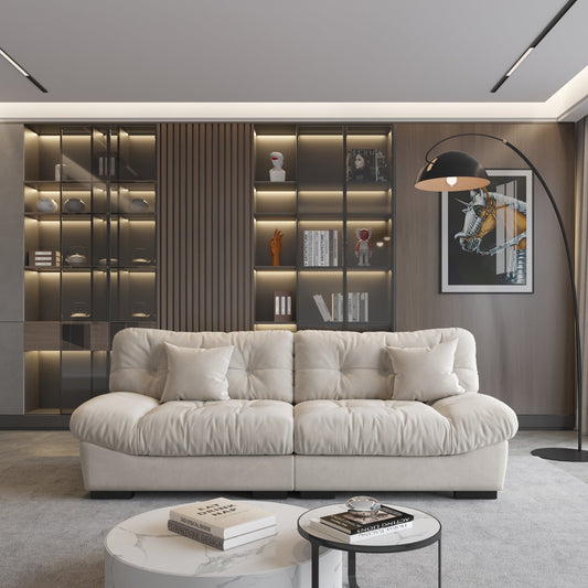 89 canapés sectionnels Fluffy Cloud, canapés minimalistes modernes avec deux oreillers