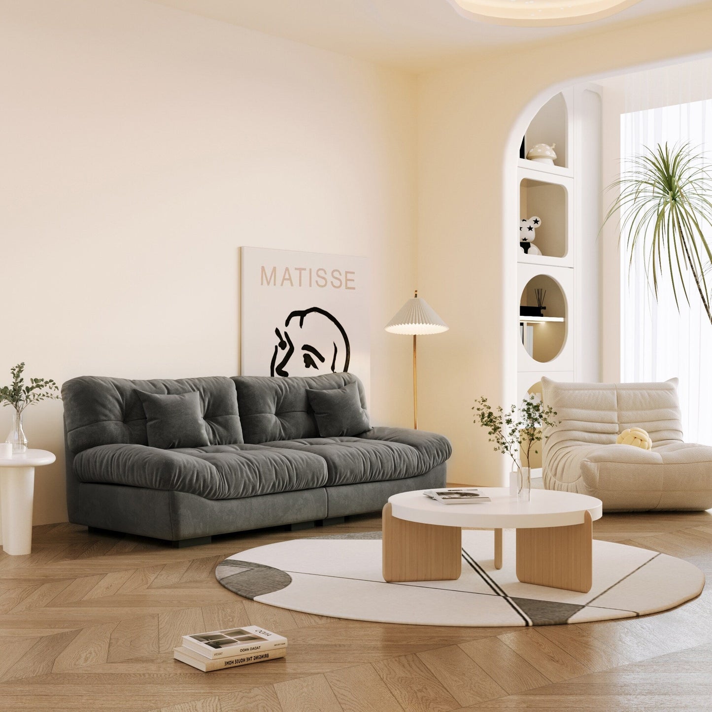 89 Canapé capitonné en forme de nuage