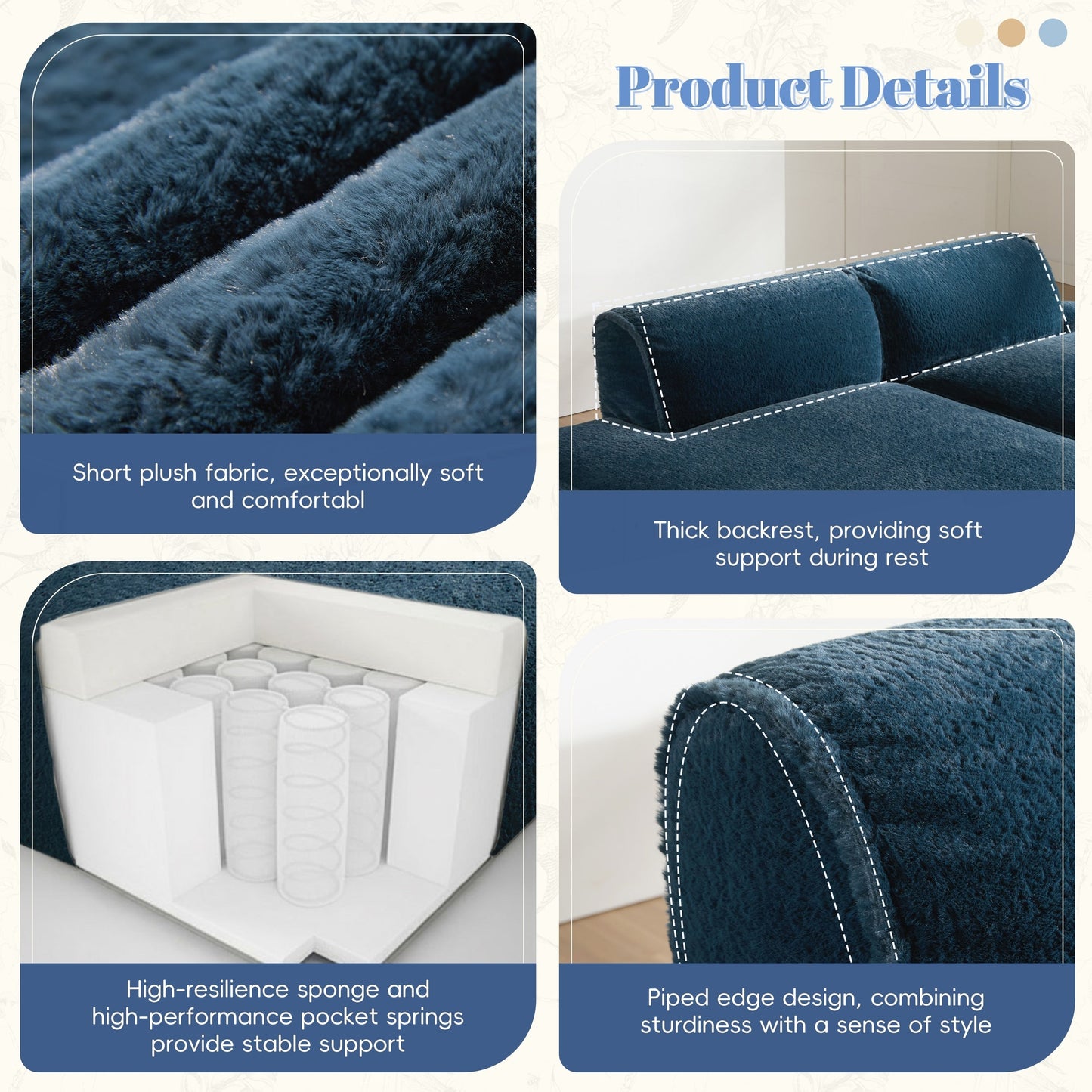 Canapé sectionnel modulaire surdimensionné de 90 pouces