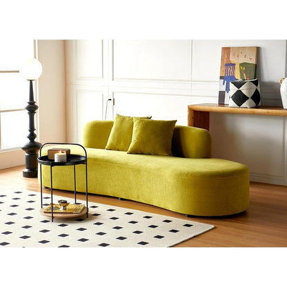Canapé de salon incurvé en velours demi-lune de 90,2 pouces