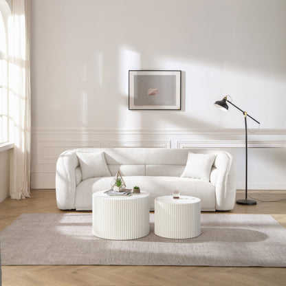 Canapé incurvé rembourré moderne et contemporain de 91 pouces avec 2 coussins pour le salon