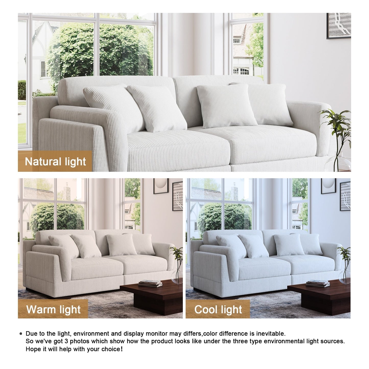 Canapé causeuse 90 Canapé en velours côtelé moderne et confortable