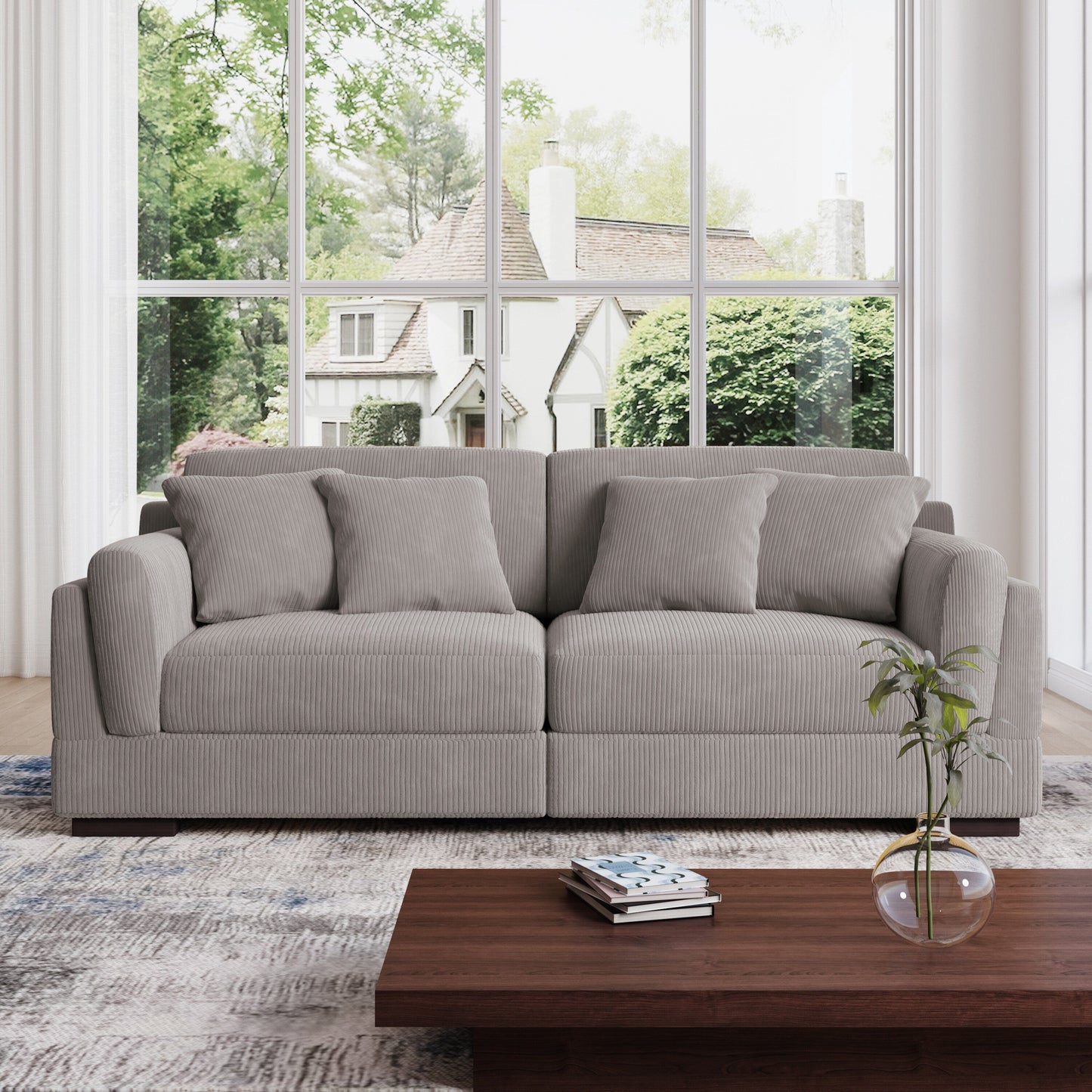 Canapé causeuse 90 Canapé en velours côtelé moderne et confortable