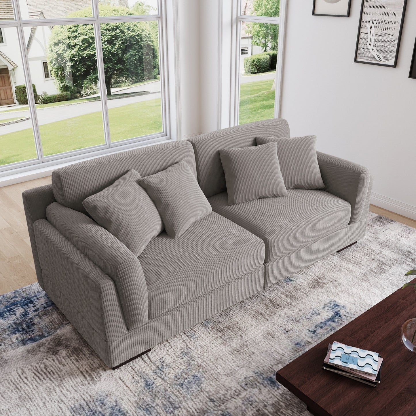 Canapé causeuse 90 Canapé en velours côtelé moderne et confortable