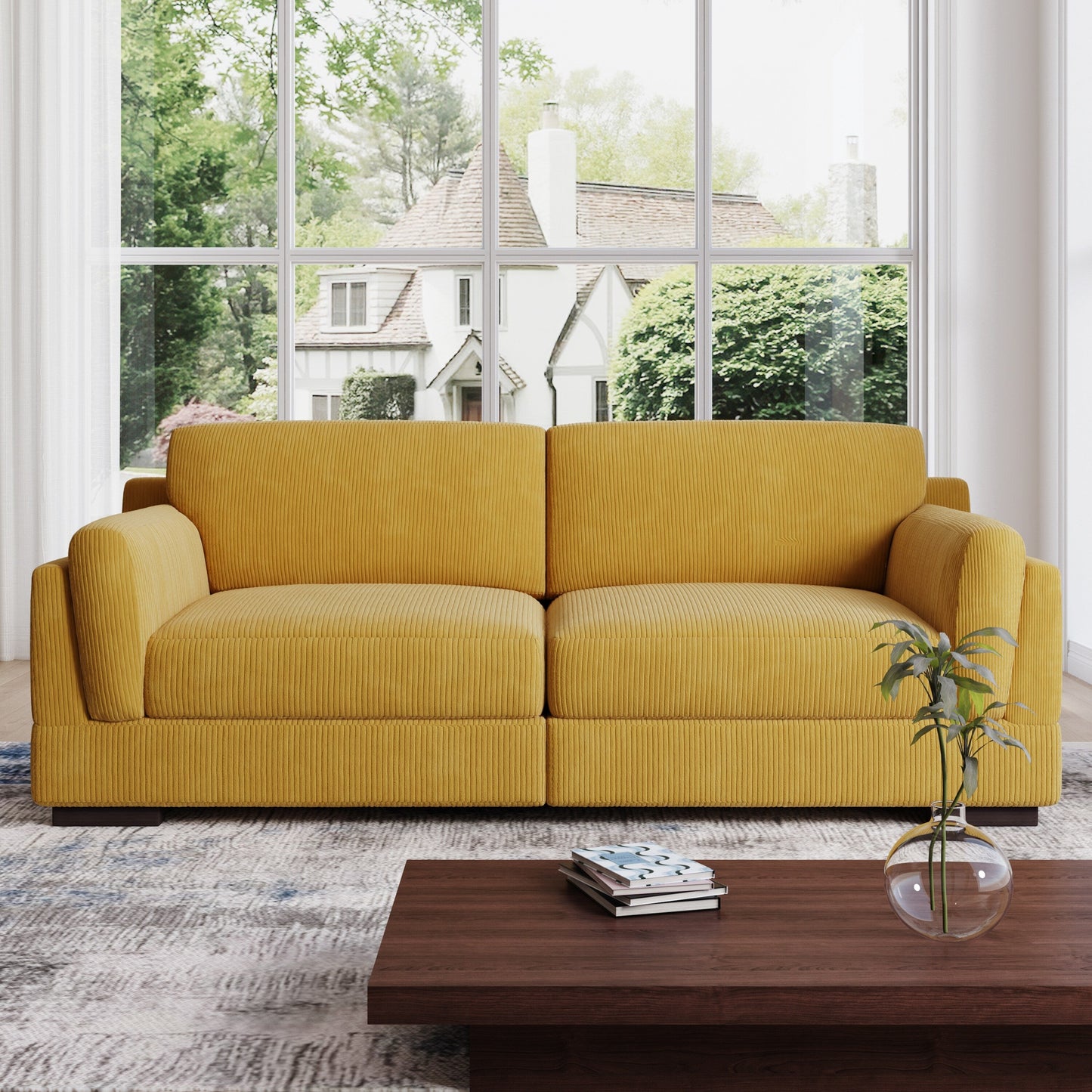 Canapé causeuse 90 Canapé en velours côtelé moderne et confortable