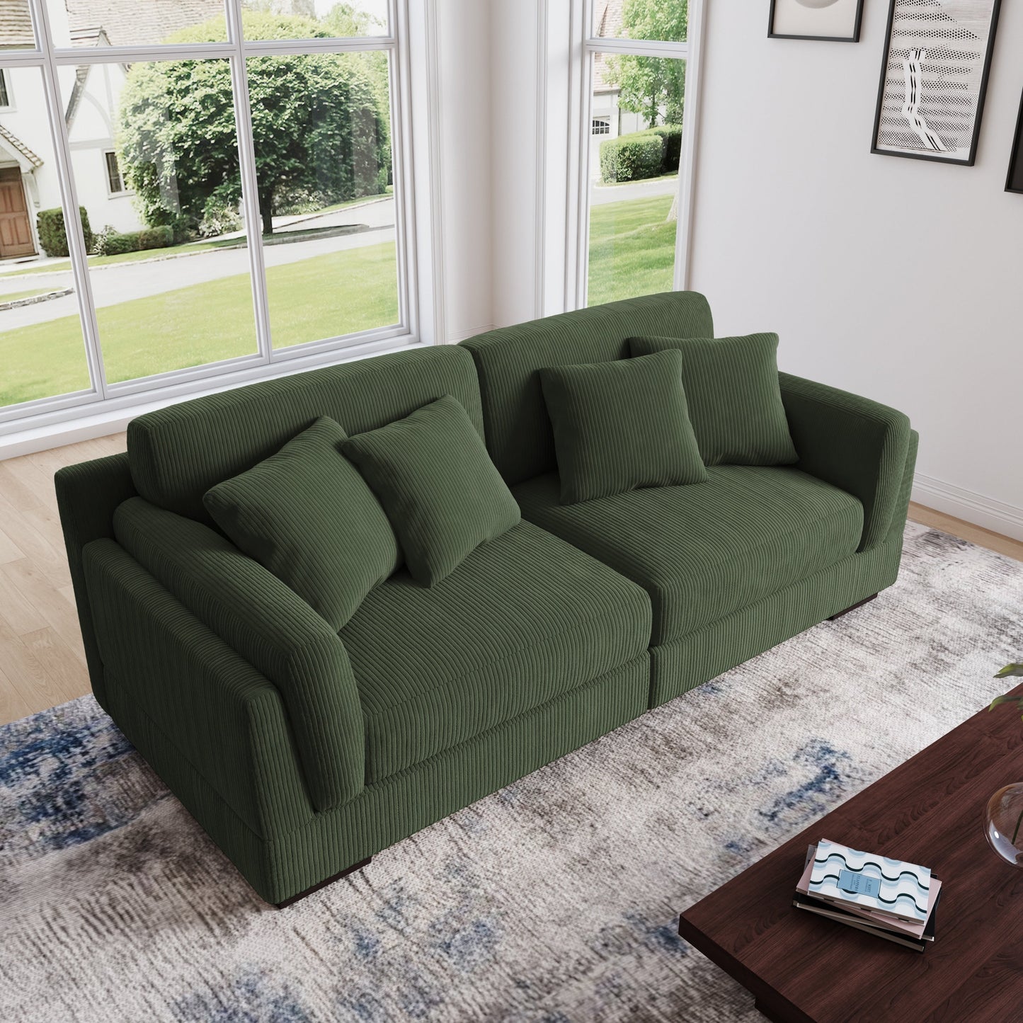 Canapé causeuse 90 Canapé en velours côtelé moderne et confortable