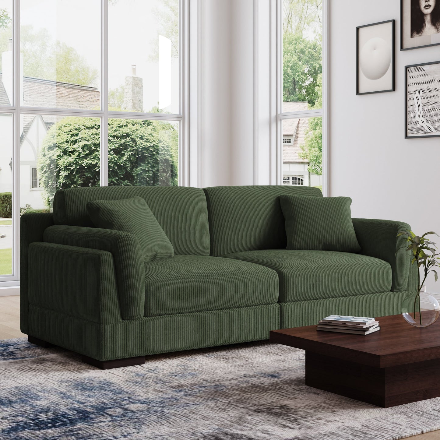 Canapé causeuse 90 Canapé en velours côtelé moderne et confortable