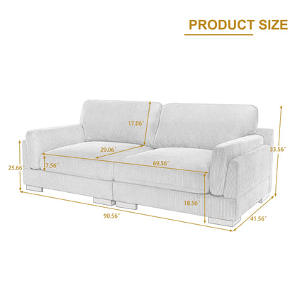 Canapé causeuse 90 Canapé en velours côtelé moderne et confortable