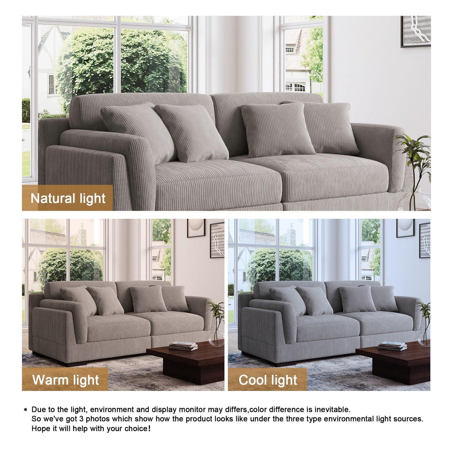 Canapé causeuse 90 Canapé en velours côtelé moderne et confortable