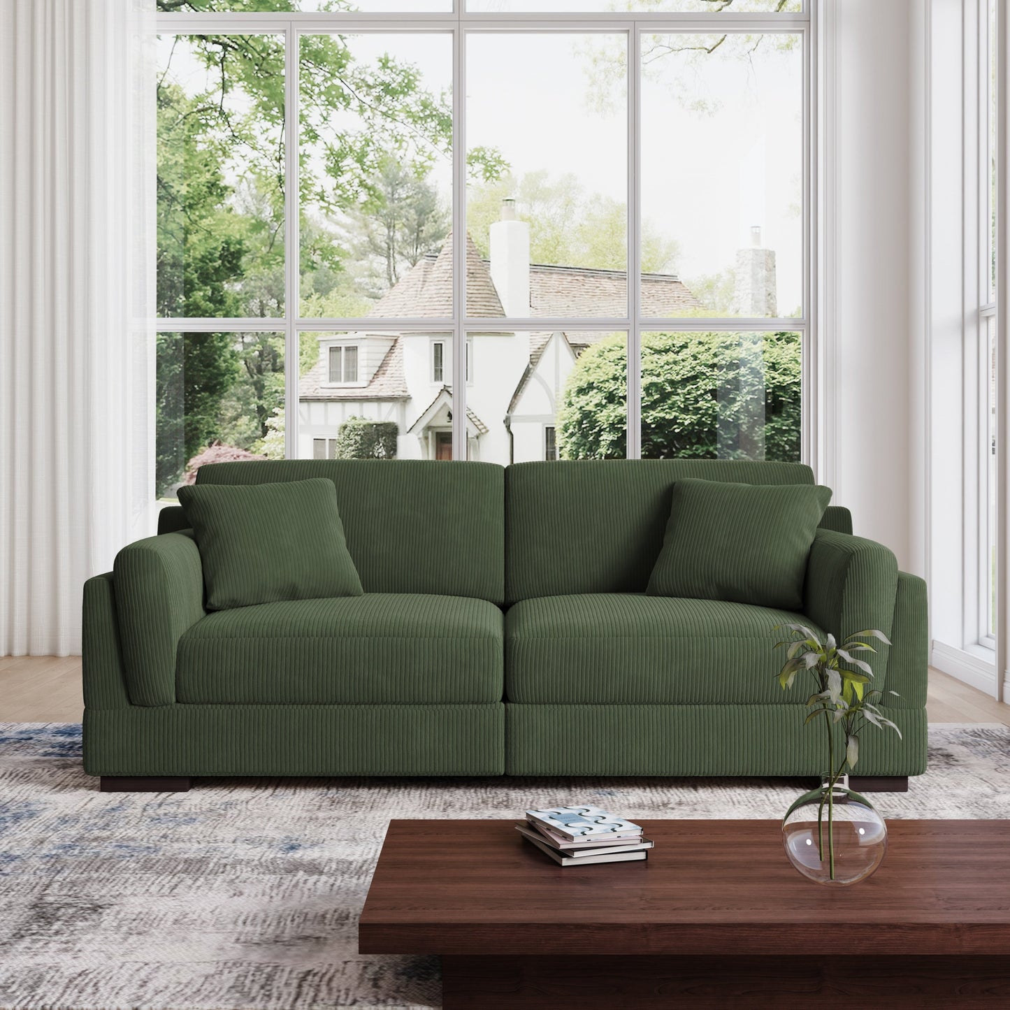 Canapé causeuse 90 Canapé en velours côtelé moderne et confortable