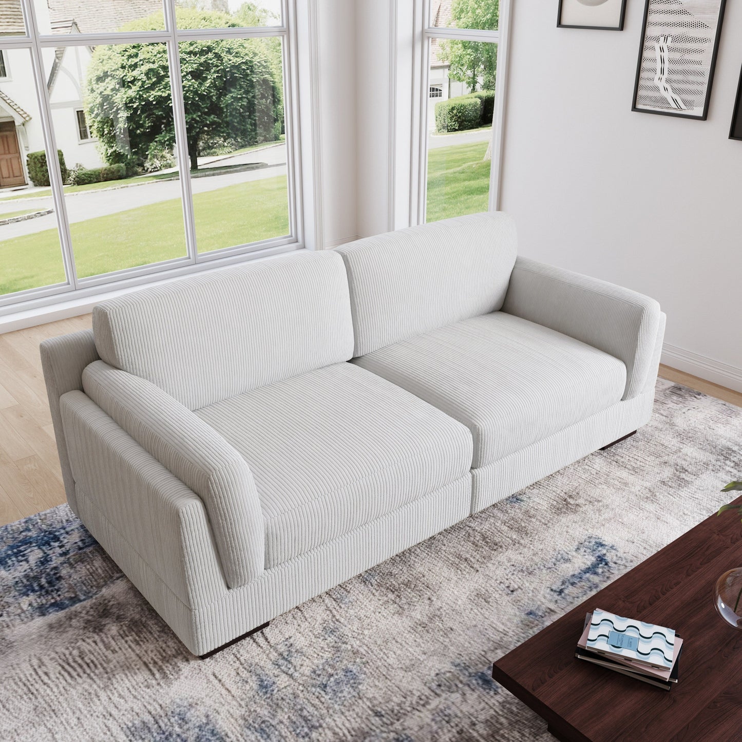 Canapé causeuse 90 Canapé en velours côtelé moderne et confortable