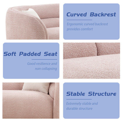 Canapé incurvé rembourré moderne et contemporain de 91 pouces avec 2 coussins pour le salon