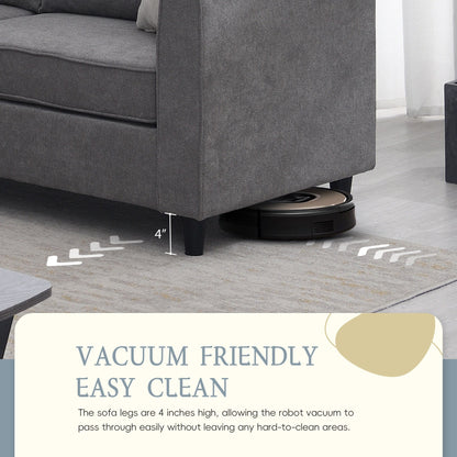 Canapé sectionnel de salon rembourré moderne 91 x 91 cm, canapé en L avec 3 coussins