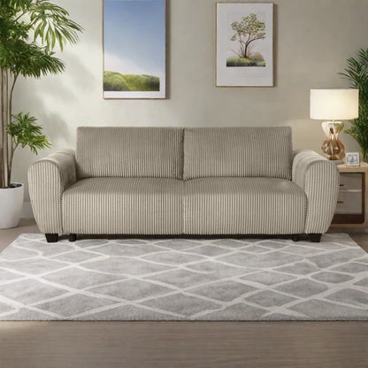 Canapé 3 places en velours côtelé 92.1 avec design convertible 2 en 1 et compartiments de rangement intégrés
