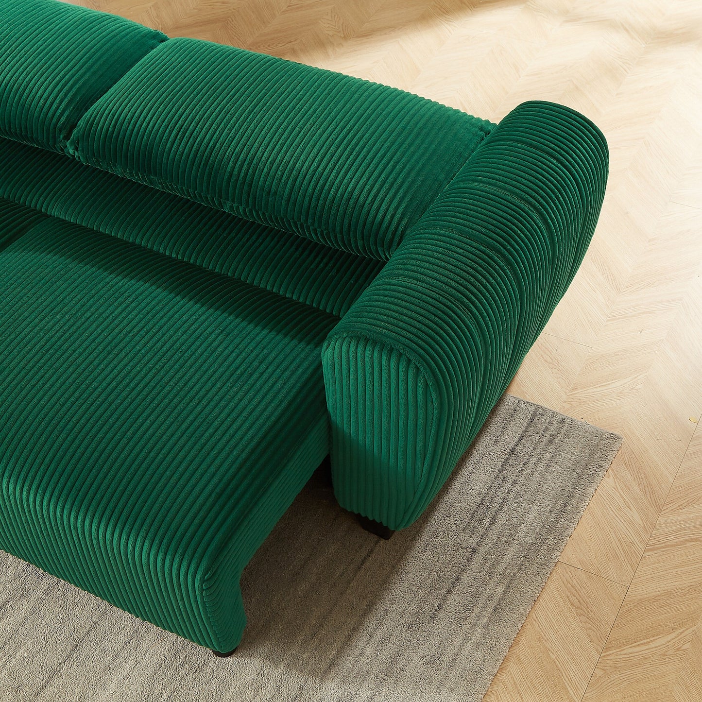 Canapé 3 places en velours côtelé 92.1 avec design convertible 2 en 1 et compartiments de rangement intégrés