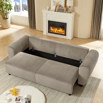 Canapé 3 places en velours côtelé 92.1 avec design convertible 2 en 1 et compartiments de rangement intégrés