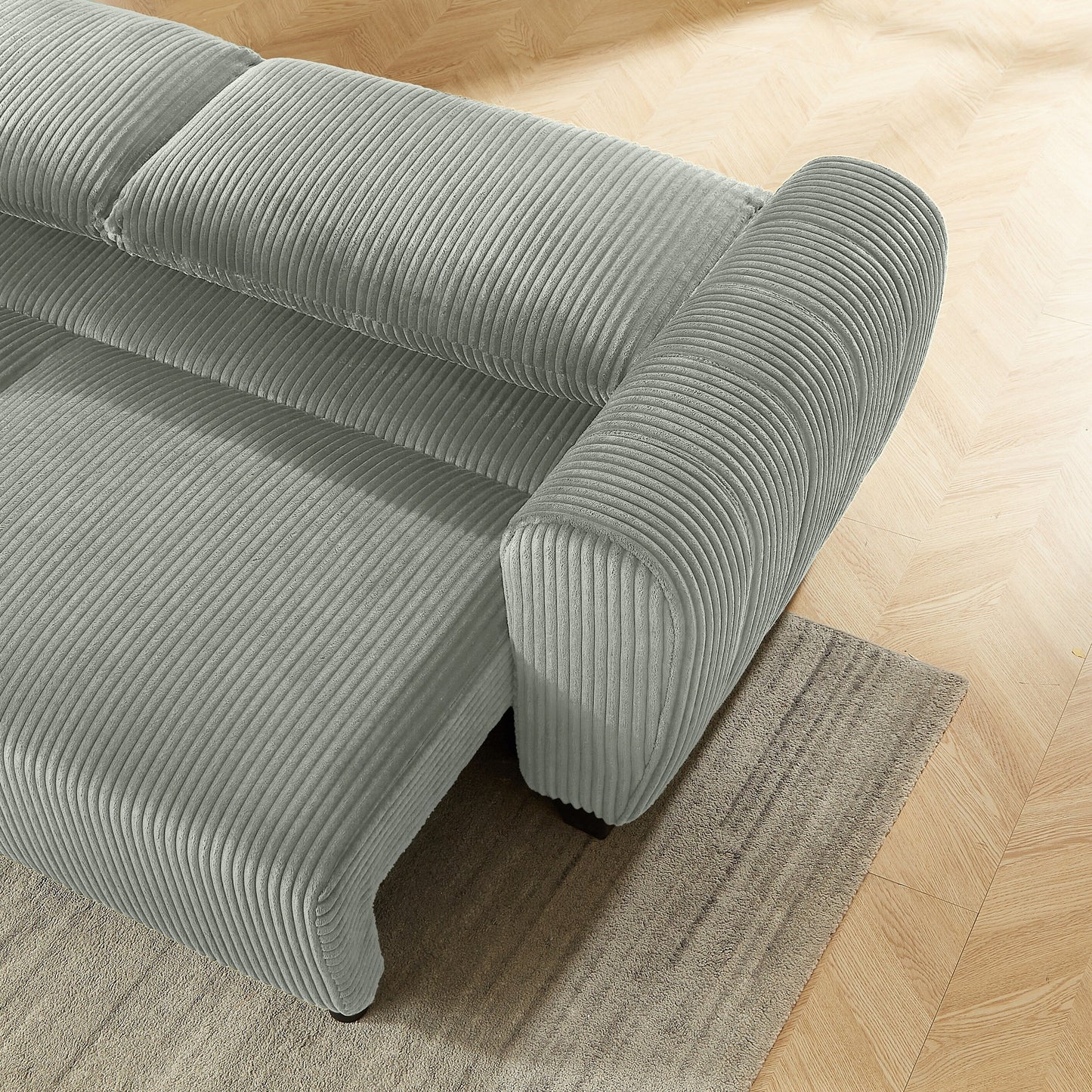 Canapé 3 places en velours côtelé 92.1 avec design convertible 2 en 1 et compartiments de rangement intégrés