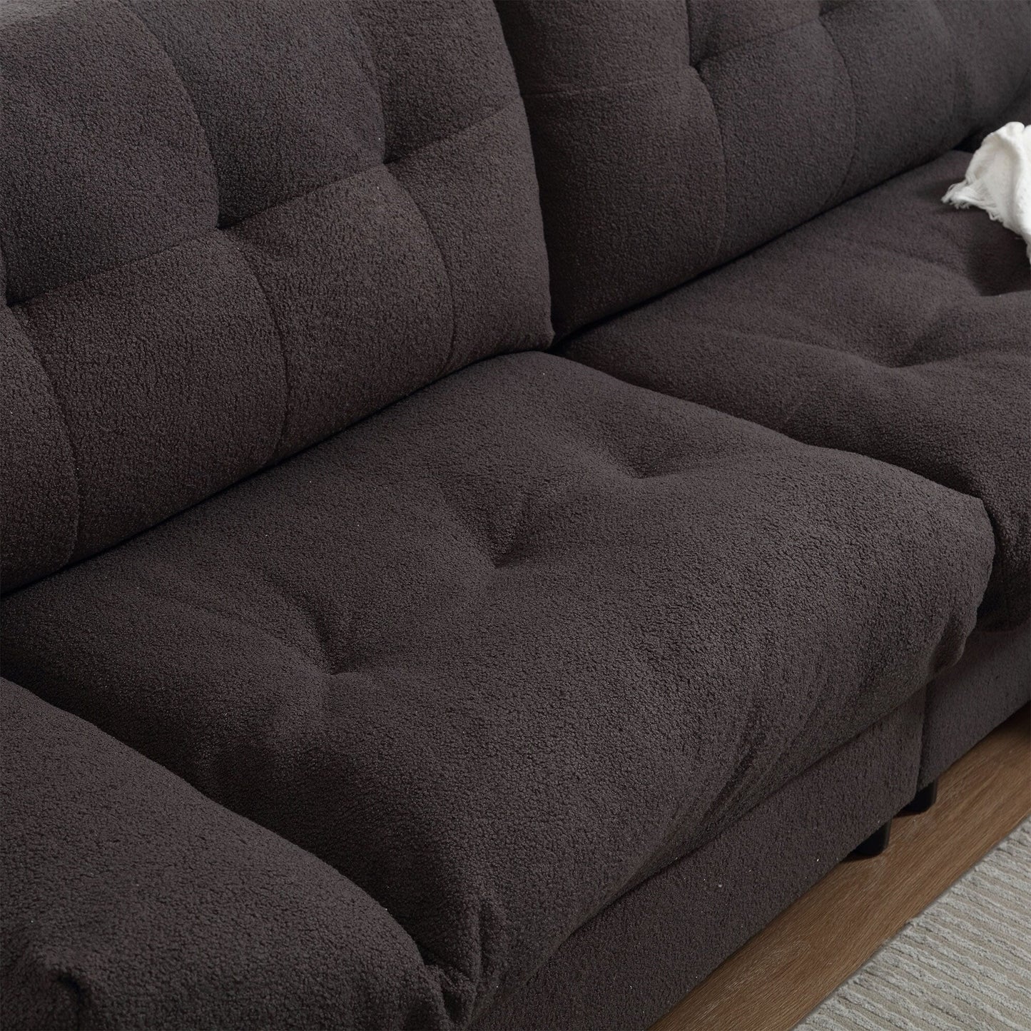 Canapé 2 places en tissu capitonné de 96,46 pouces, cadre robuste et confortable pour le salon