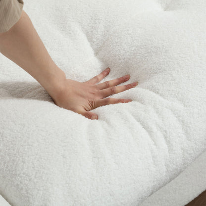 Canapé 2 places en tissu de 96,46 pouces, confortable et rembourré, style nuage, pieds en plastique, pour salon et appartement