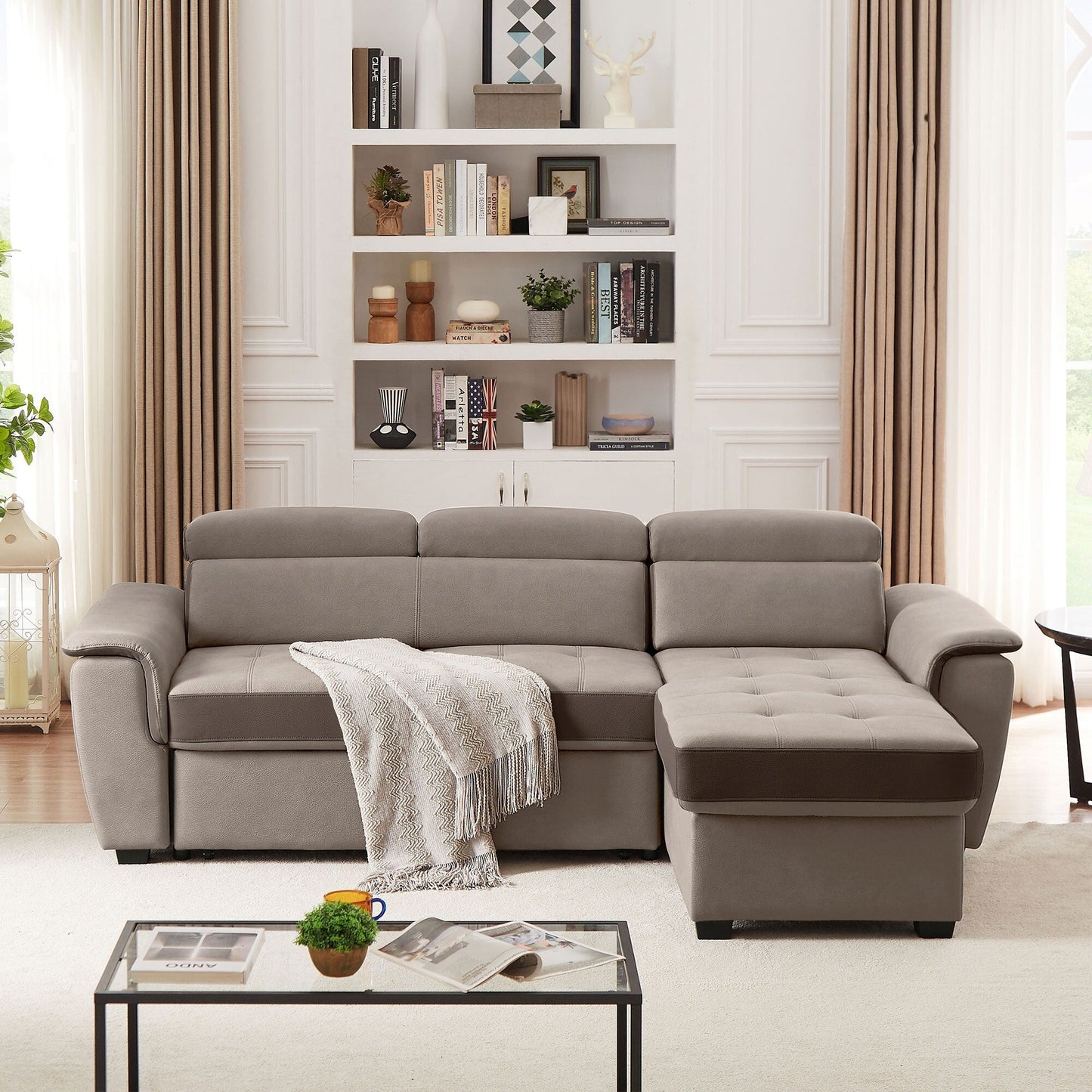 Canapé-lit 96" large, réversible, avec lit gigogne