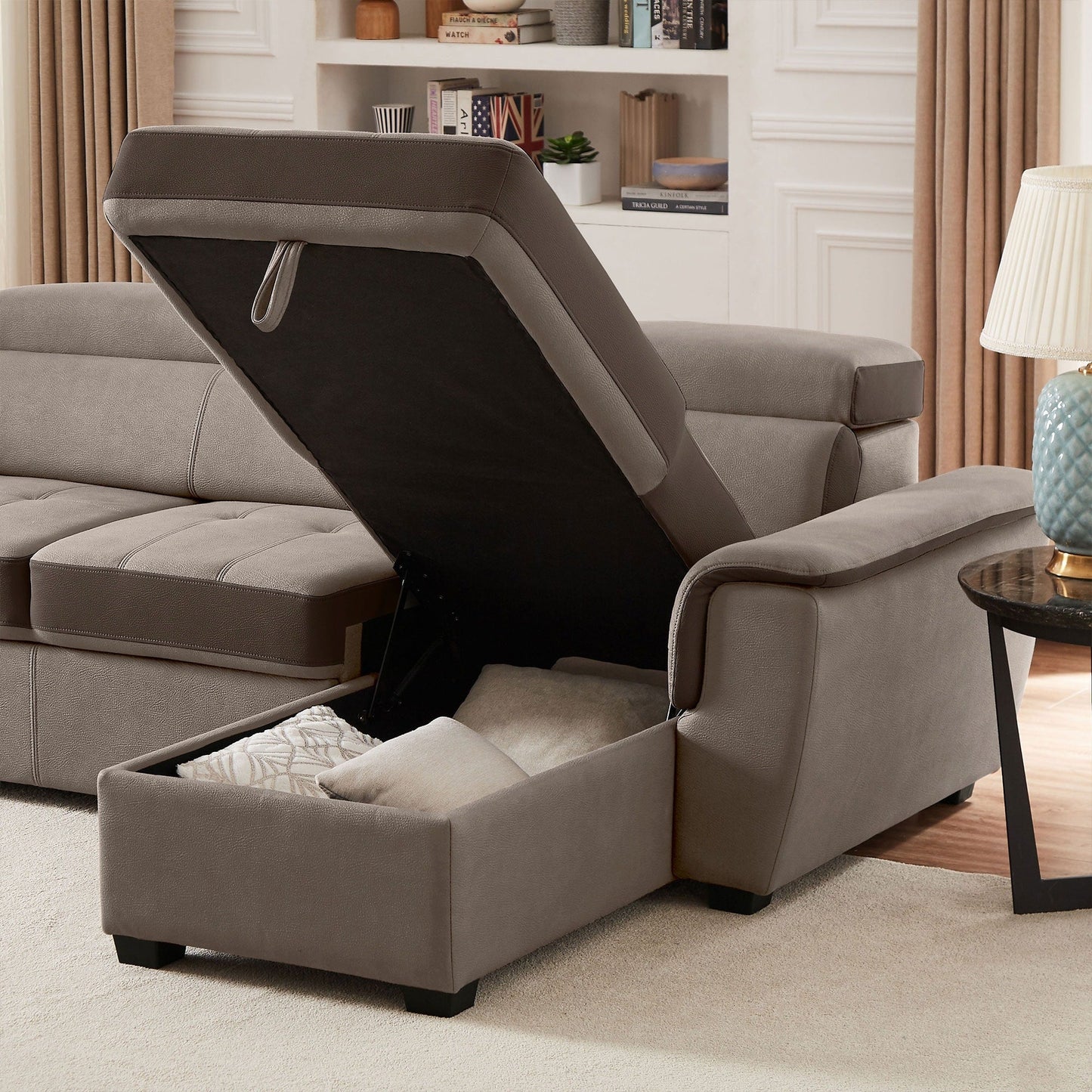 Canapé-lit 96" large, réversible, avec lit gigogne