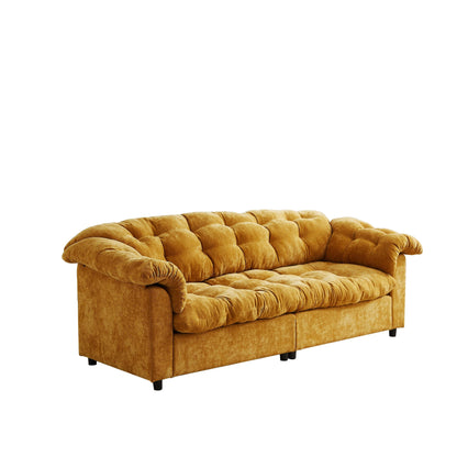 Canapé 3 places classique moderne en tissu 99.2, structure en bois massif et coussin moelleux en forme de nuage