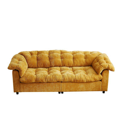 Canapé 3 places classique moderne en tissu 99.2, structure en bois massif et coussin moelleux en forme de nuage