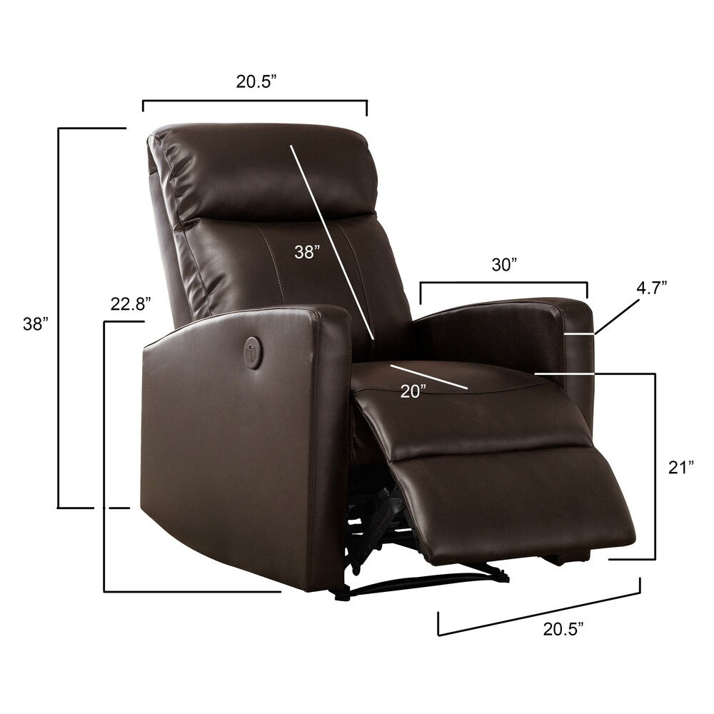 Fauteuil de lecture inclinable électrique AC Pacific Modern en similicuir