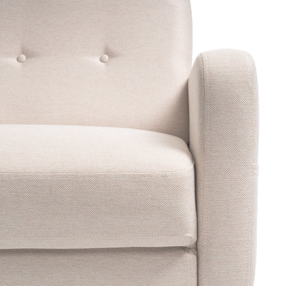 Canapé capitonné moderne en lin ADAIR avec poches d'accoudoirs par Crown Comfort