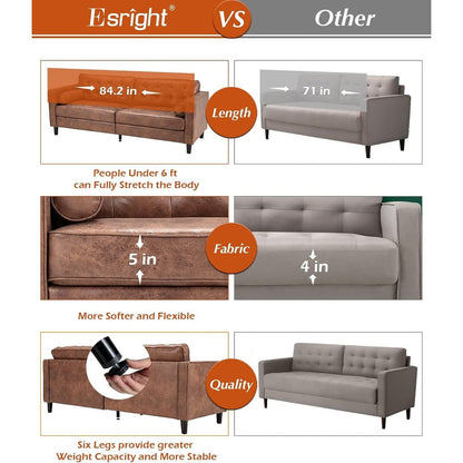 Canapé moderne du milieu du siècle AECOJOY 84.2 avec 2 coussins traversins